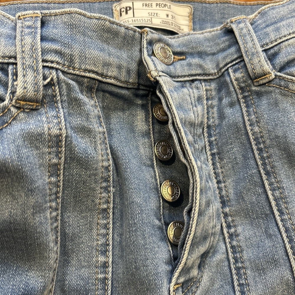 Free People So Many Seams‎ Flare Jeans Buttonfly Bootcut Size 31 - Picture 7 of 7